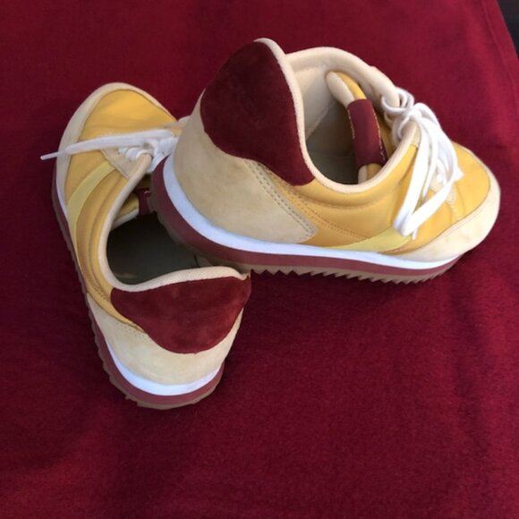 J. Crew Women's  Suede Sneakers Trainers Yellow Colorblock , Size 8H - Picture 2 of 5